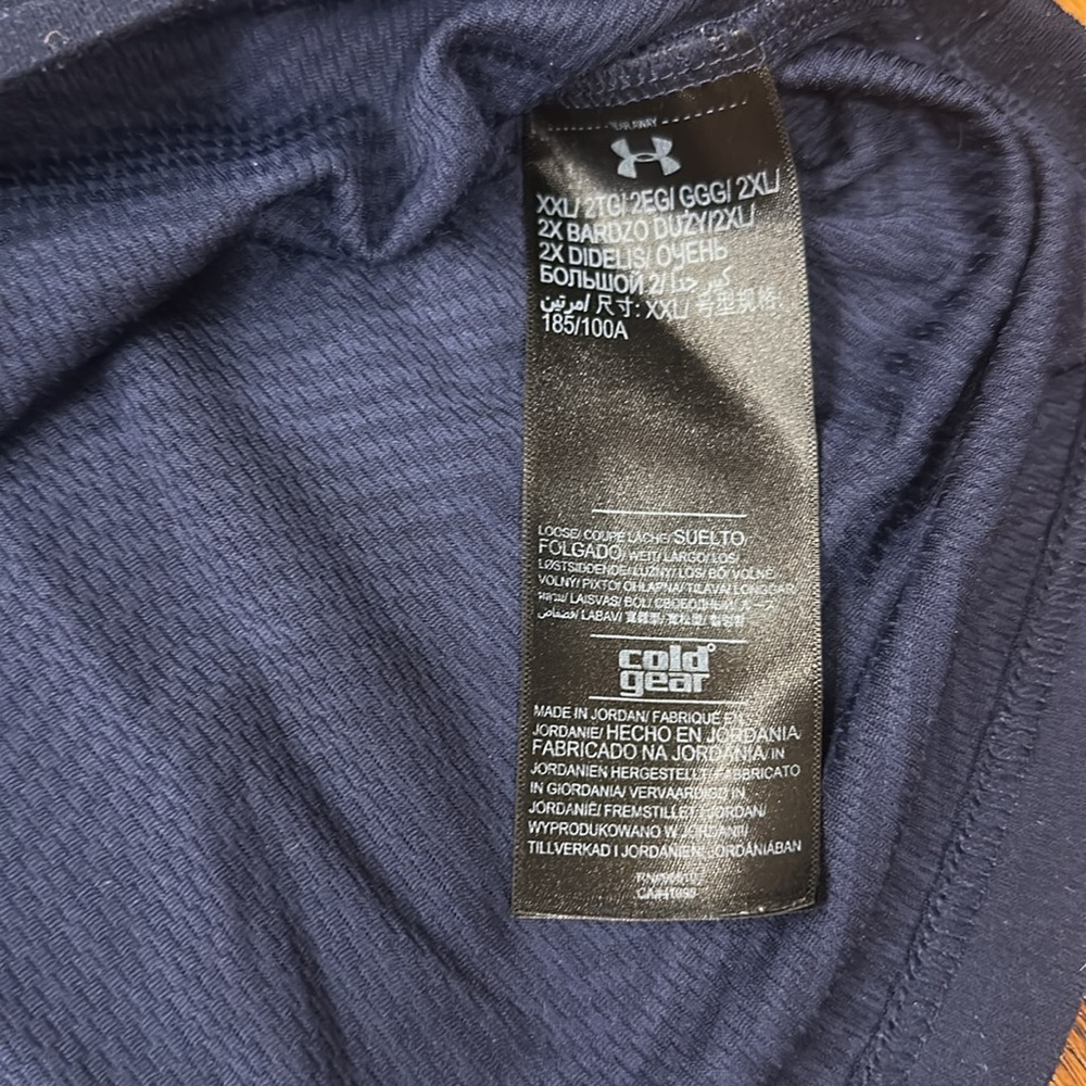 UNDER ARMOUR MENS NAVY AND GRAY COLD GEAR LOOSE FIT QUARTER ZIP SIZE XXL - Picture 4 of 8